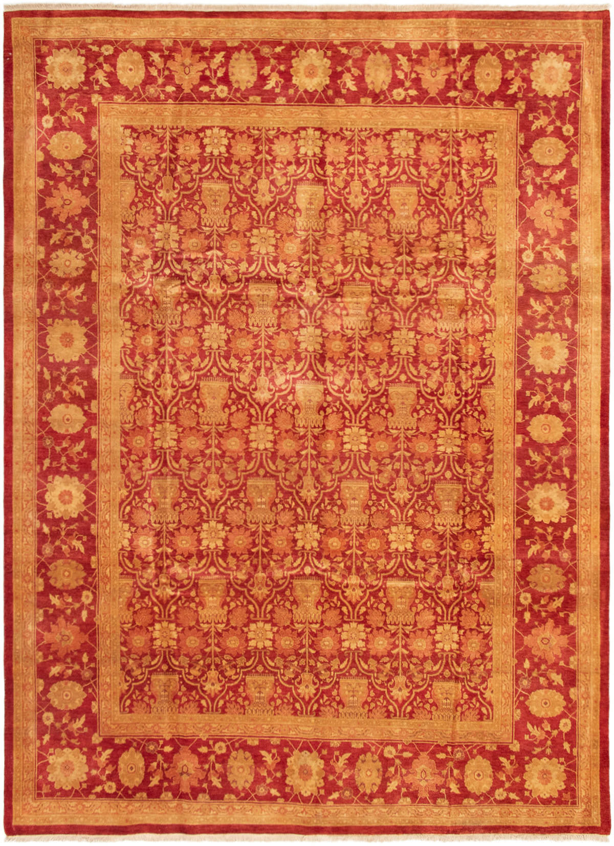 Hand-knotted Peshawar Finest Dark Red Wool Rug 9'0" x 12'0"  Size: 9'0" x 12'0"  