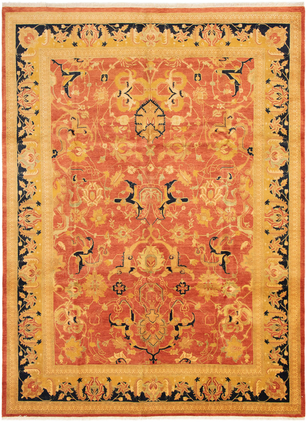 Hand-knotted Pako Persian 18/20 Dark Copper Wool Rug 9'0" x 12'2" Size: 9'0" x 12'2"  