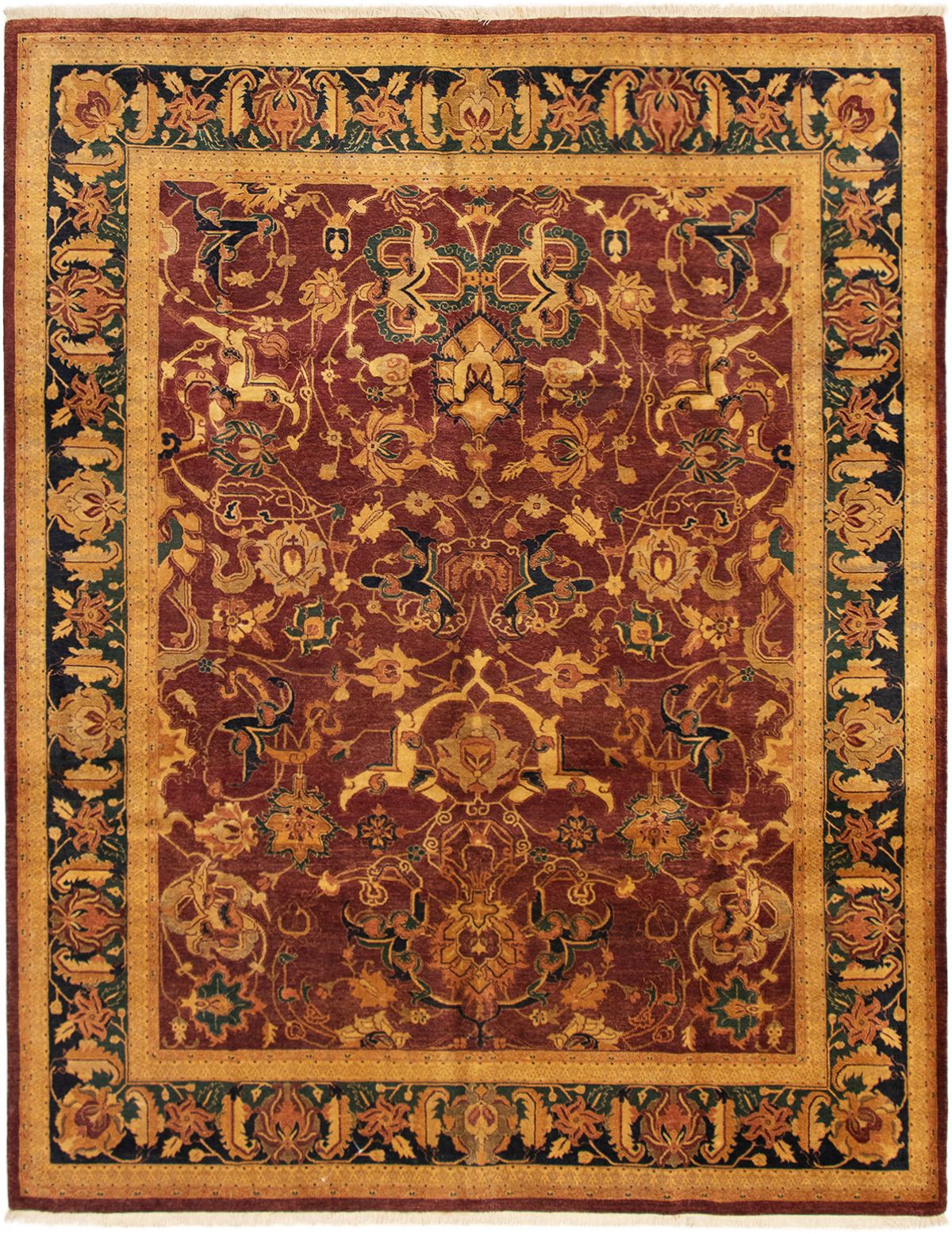 Hand-knotted Pako Persian 18/20 Burgundy Wool Rug 8'0" x 10'2" Size: 8'0" x 10'2"  
