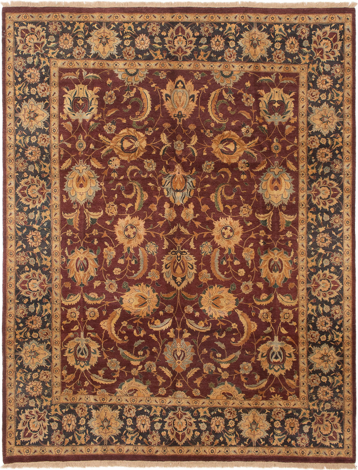 Hand-knotted Pako Persian 18/20 Dark Red Wool Rug 8'1" x 10'3"  Size: 8'1" x 10'3"  