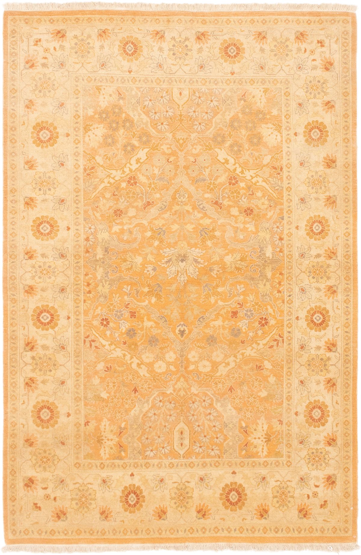 Hand-knotted Peshawar Finest Copper Wool Rug 5'1" x 7'8" Size: 5'1" x 7'8"  