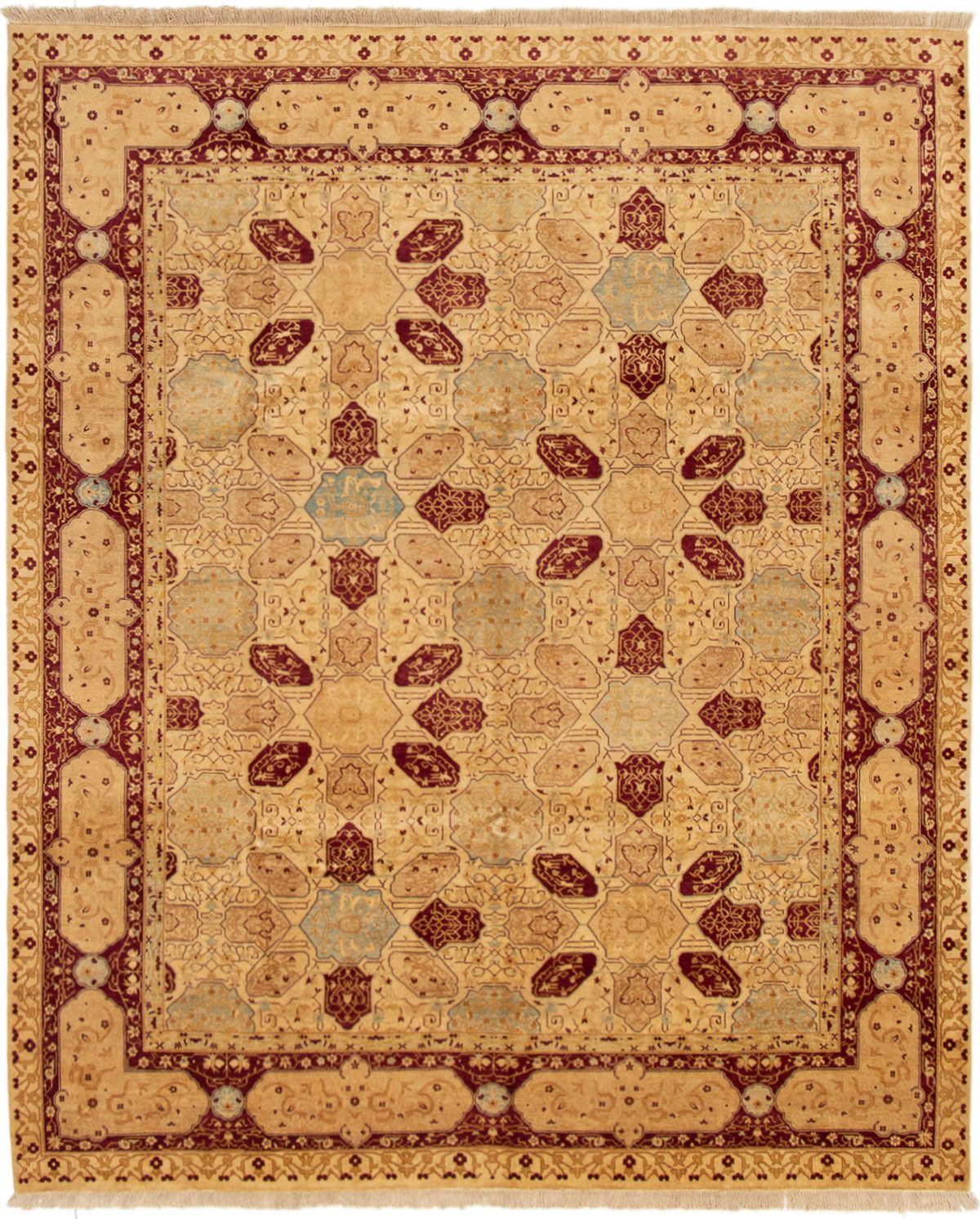 Hand-knotted Pako Persian 18/20 Dark Red, Ivory Wool Rug 8'2" x 10'0" Size: 8'2" x 10'0"  