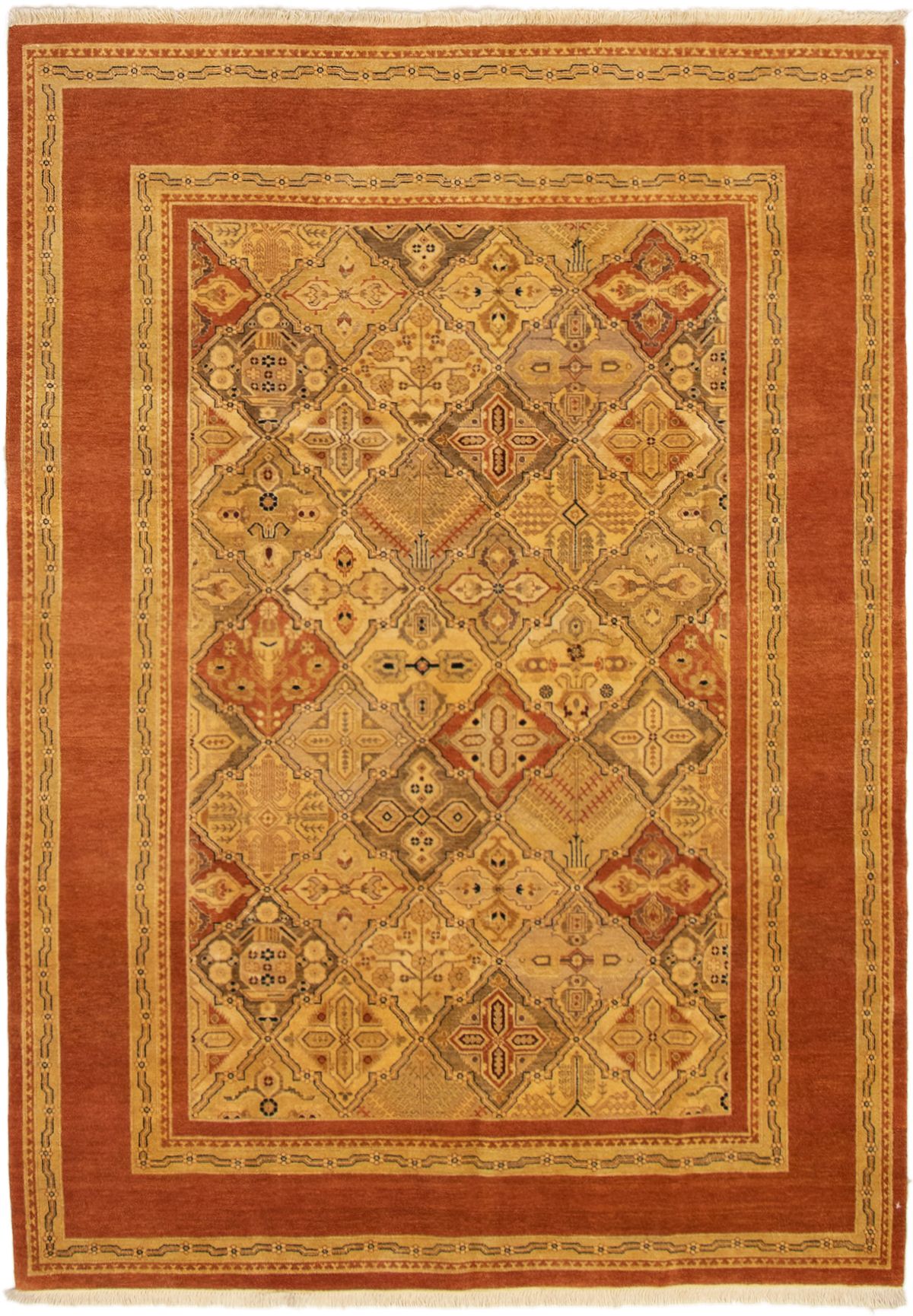 Hand-knotted Peshawar Oushak Copper, Cream,  Wool Rug 6'0" x 8'7" Size: 6'0" x 8'7"  