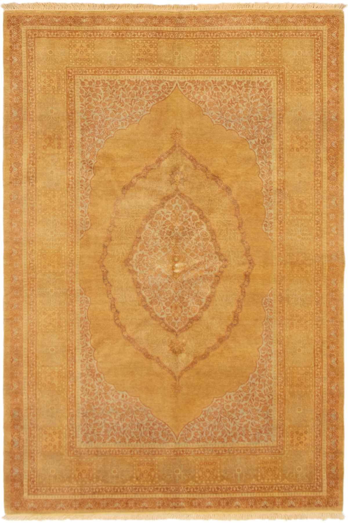 Hand-knotted Pako Persian 18/20 Dark Gold Wool Rug 5'0" x 7'8" Size: 5'0" x 7'8"  