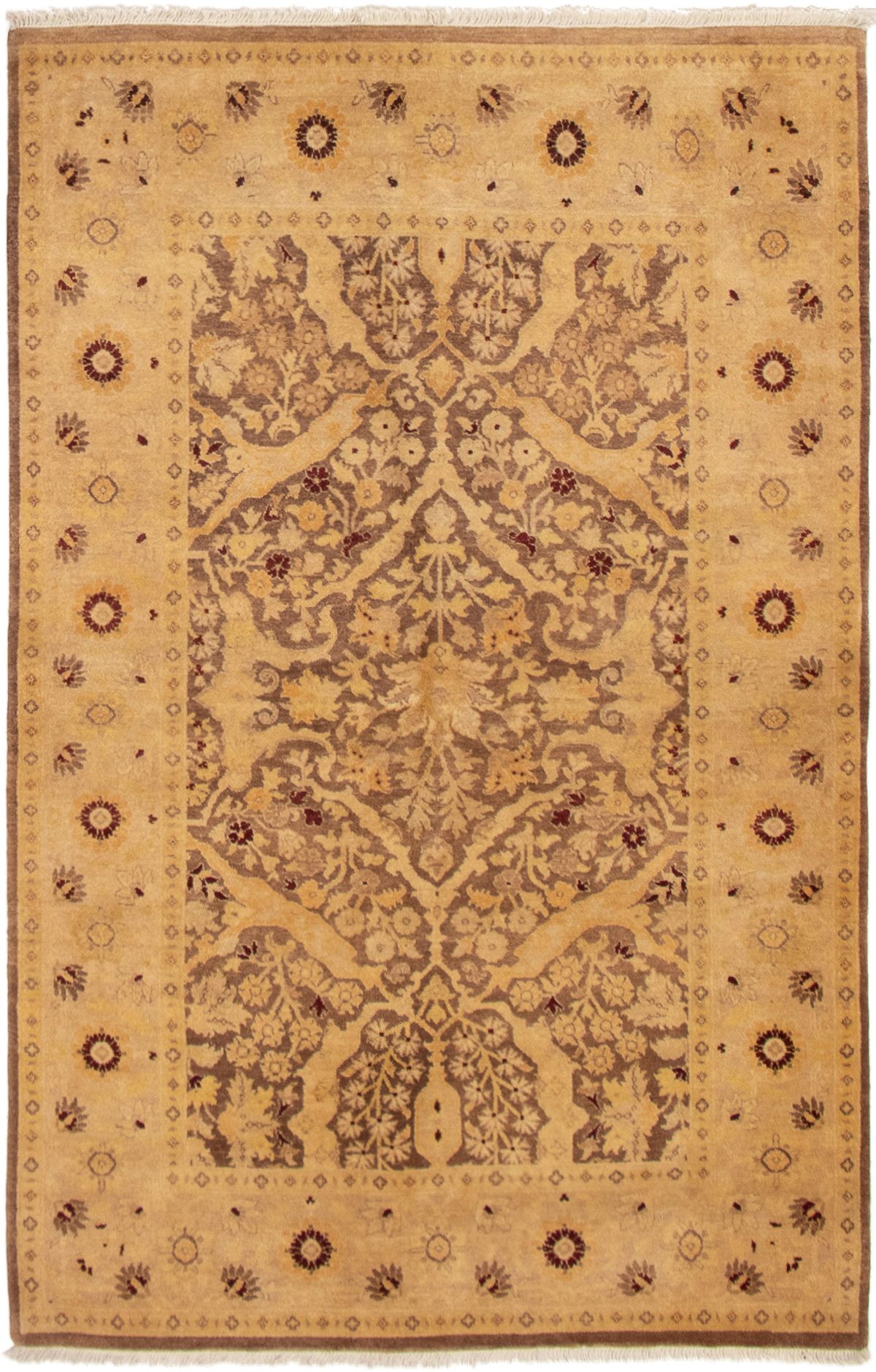 Hand-knotted Peshawar Oushak Brown Wool Rug 5'0" x 7'9" Size: 5'0" x 7'9"  