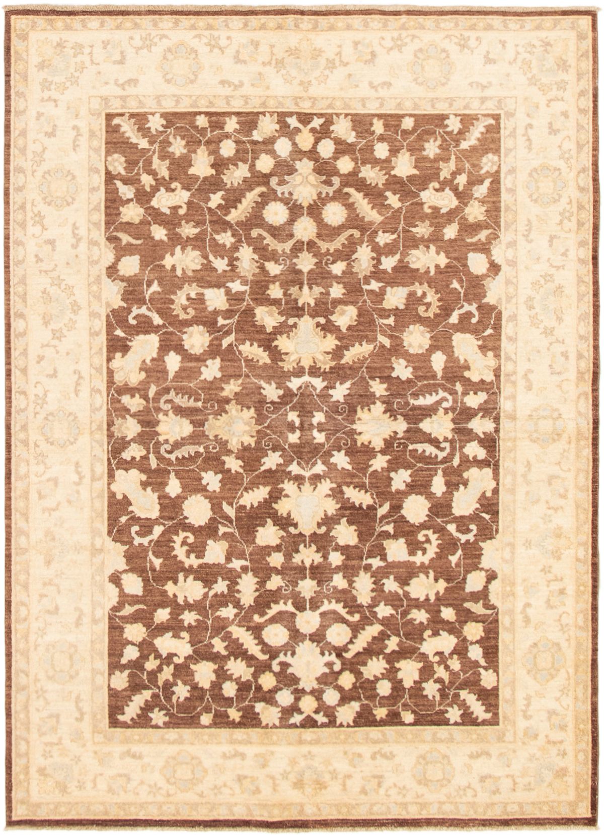 Hand-knotted Chobi Finest Dark Brown Wool Rug 6'3" x 8'7" Size: 6'3" x 8'7"  