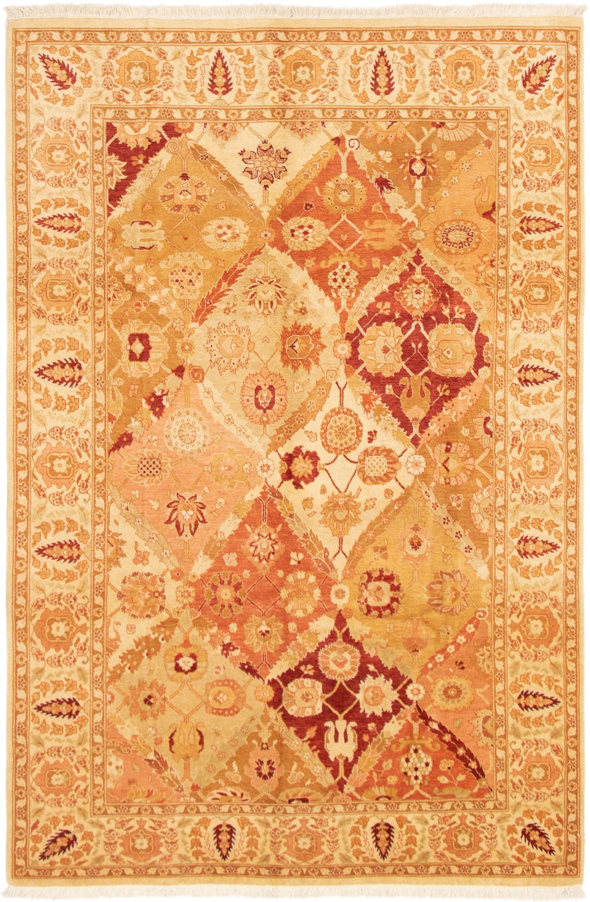 Hand-knotted Peshawar Oushak Copper, Light Brown Wool Rug 6'0" x 9'1" Size: 6'0" x 9'1"  