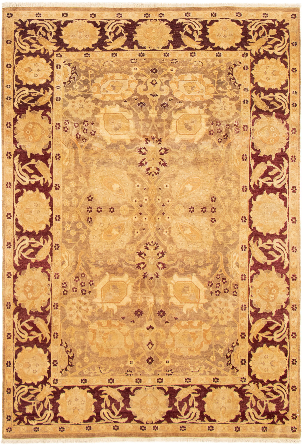 Hand-knotted Peshawar Oushak Brown Wool Rug 5'10" x 8'8" Size: 5'10" x 8'8"  
