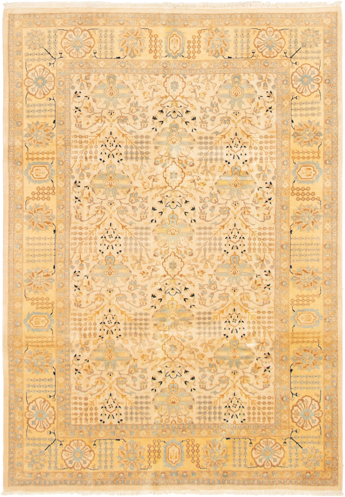 Hand-knotted Pako Persian 18/20 Ivory Wool Rug 6'2" x 8'9" Size: 6'2" x 8'9"  
