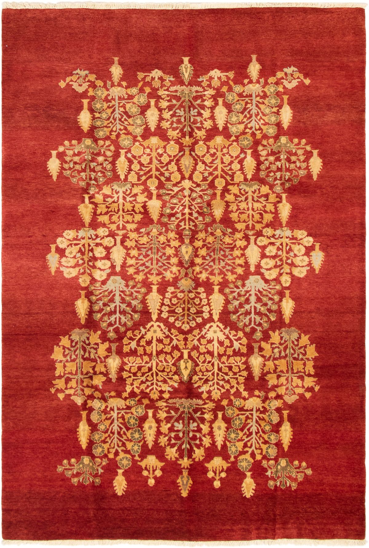 Hand-knotted Pako Persian 18/20 Red Wool Rug 6'0" x 8'10" Size: 6'0" x 8'10"  