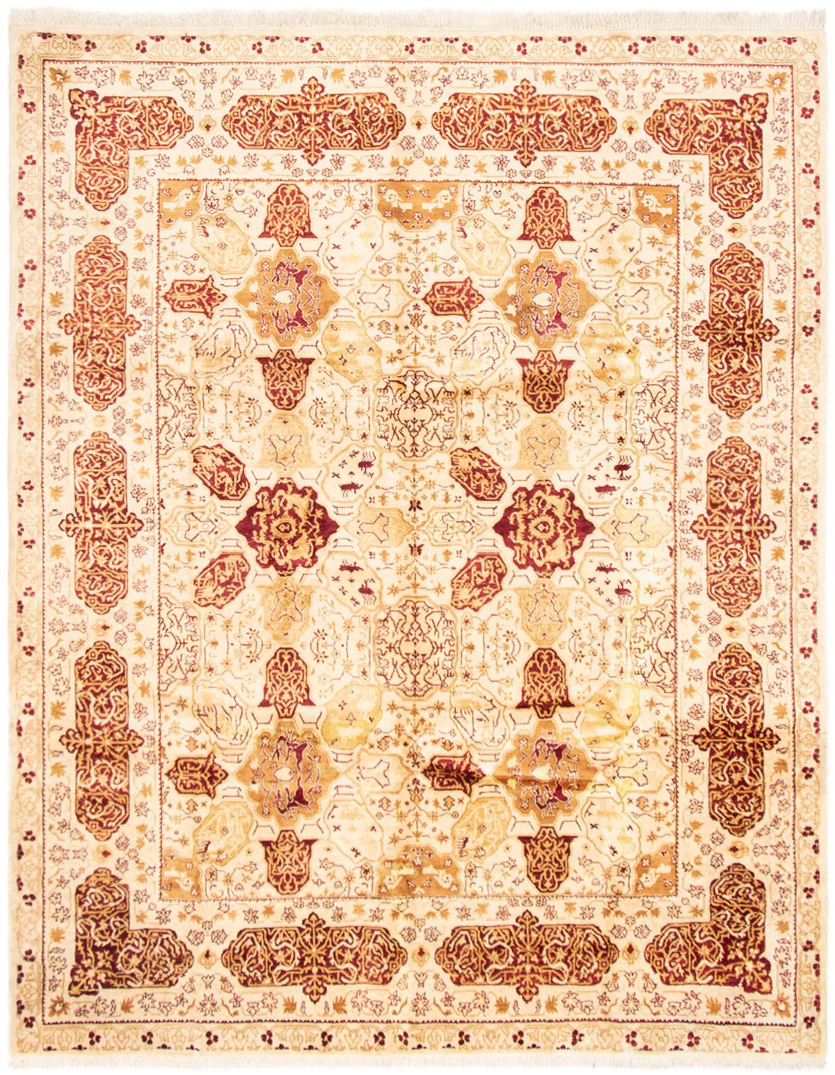 Hand-knotted Pako Persian 18/20 Cream Wool Rug 8'0" x 10'0" Size: 8'0" x 10'0"  