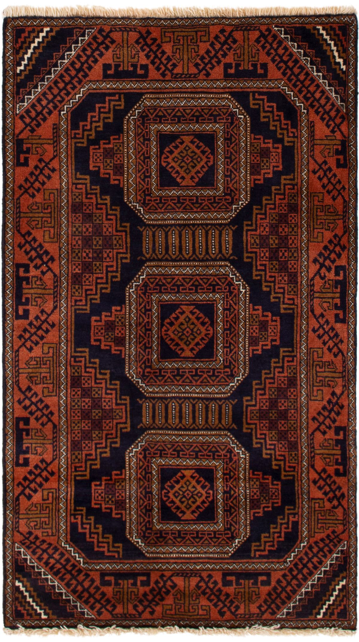 Hand-knotted Finest Baluch  Wool Rug 2'9" x 5'1"  Size: 2'9" x 5'1"  