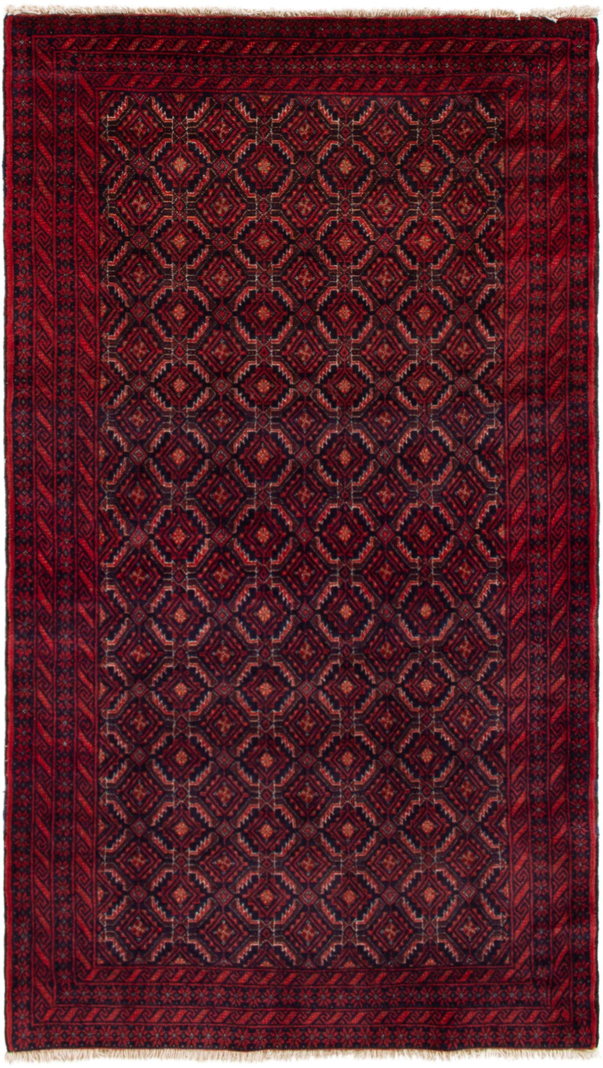 Hand-knotted Finest Baluch  Wool Rug 3'4" x 6'2" Size: 3'4" x 6'2"  
