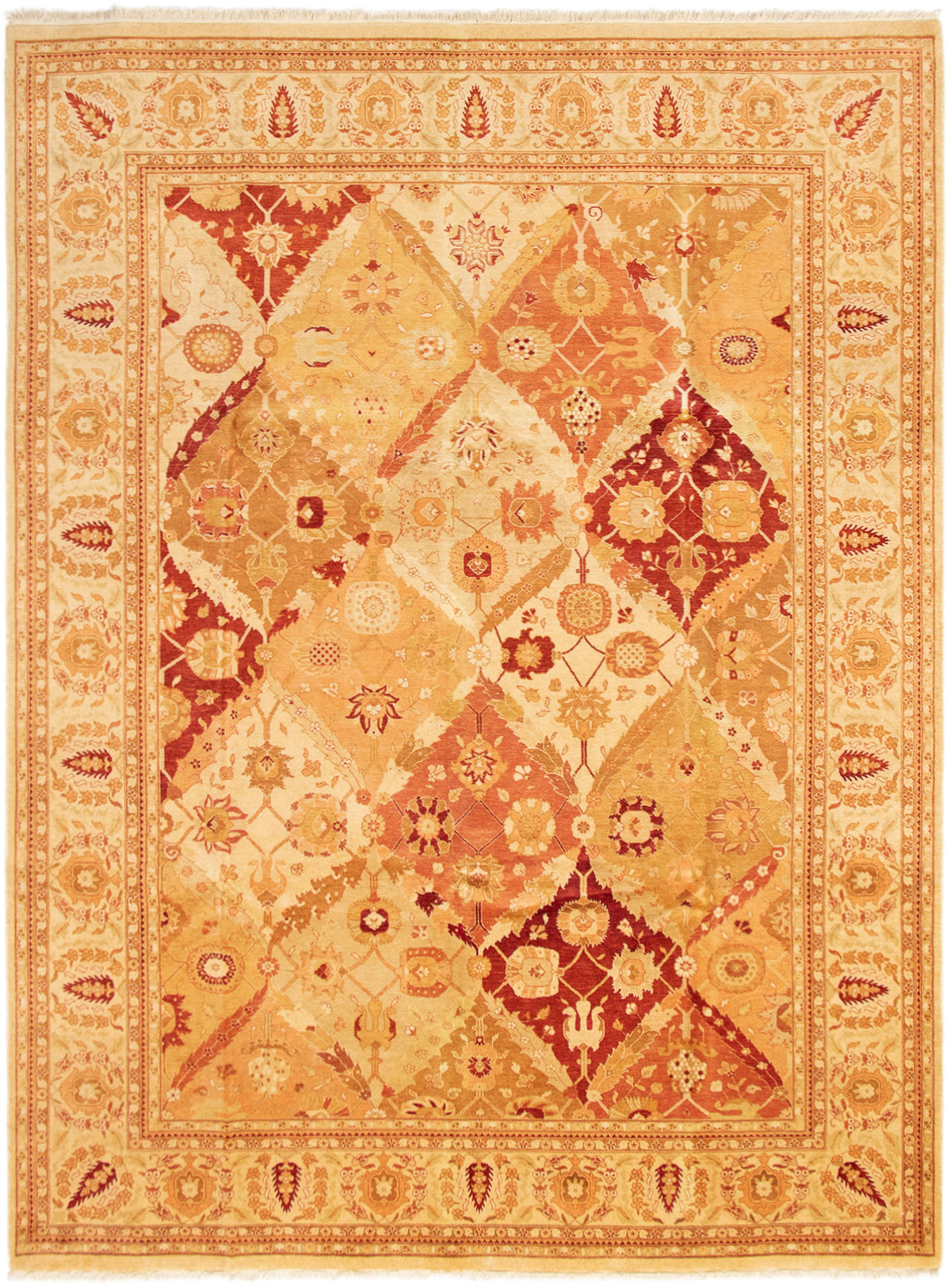 Hand-knotted Pako Persian 18/20 Copper, Cream Wool Rug 9'0" x 12'0" Size: 9'0" x 12'0"  