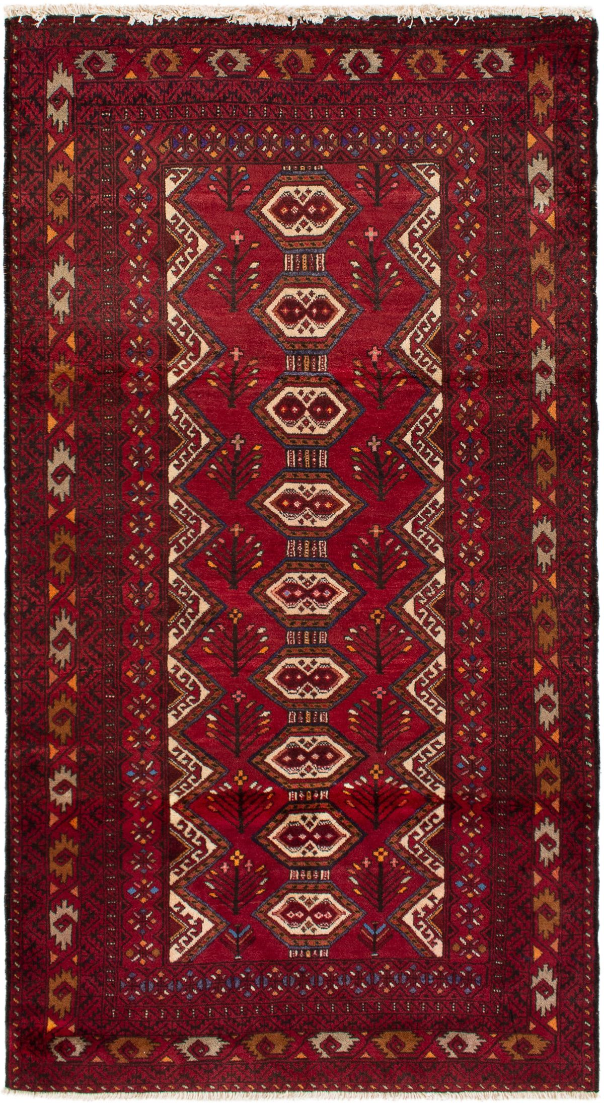 Hand-knotted Finest Baluch  Wool Rug 3'0" x 6'5" Size: 3'0" x 6'5"  