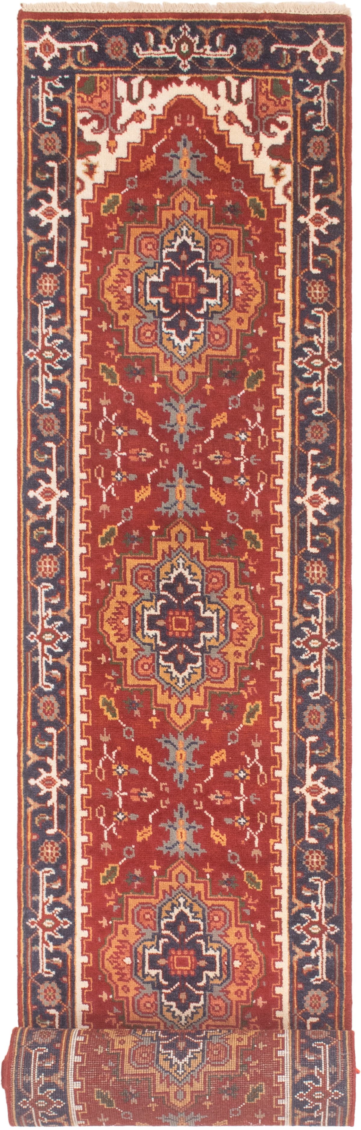 Hand-knotted Serapi Heritage Dark Copper Wool Rug 2'6" x 19'8"  Size: 2'6" x 19'8"  