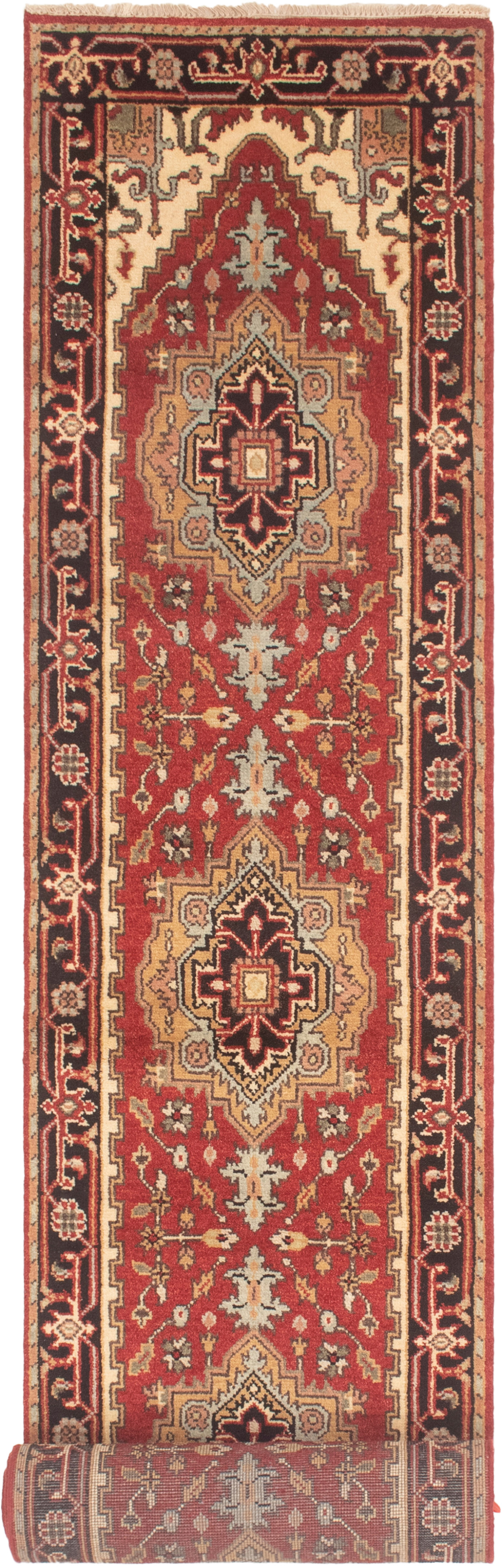 Hand-knotted Serapi Heritage Dark Red Wool Rug 2'6" x 16'2" Size: 2'6" x 16'2"  