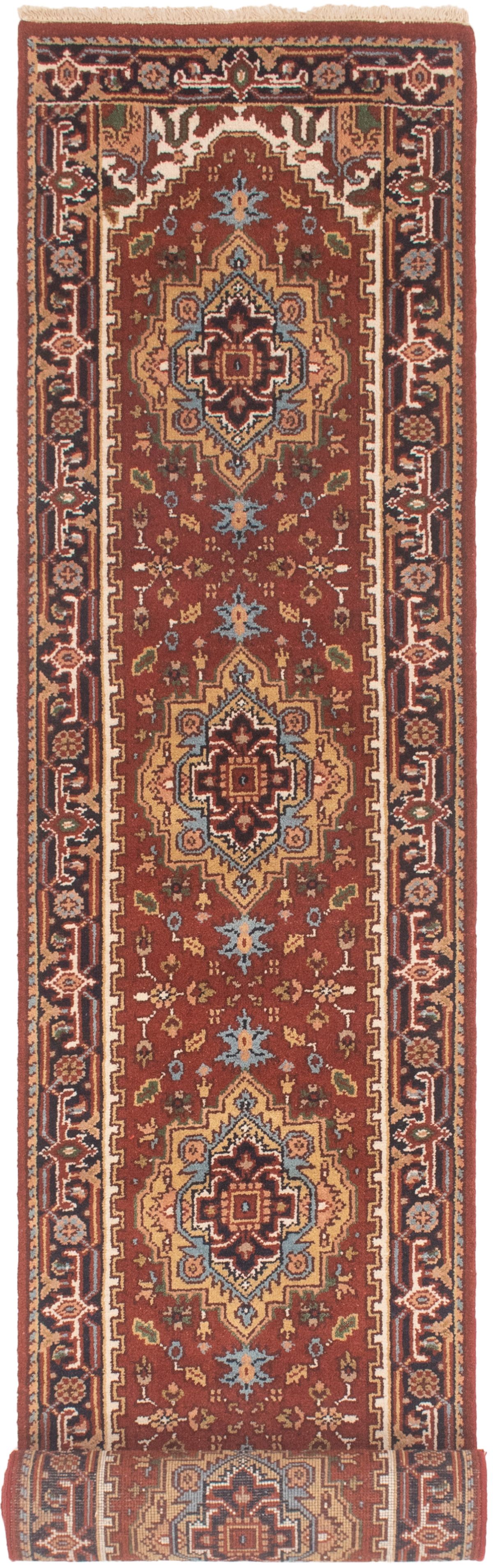 Hand-knotted Serapi Heritage Dark Copper Wool Rug 2'6" x 15'10"  Size: 2'6" x 15'10"  