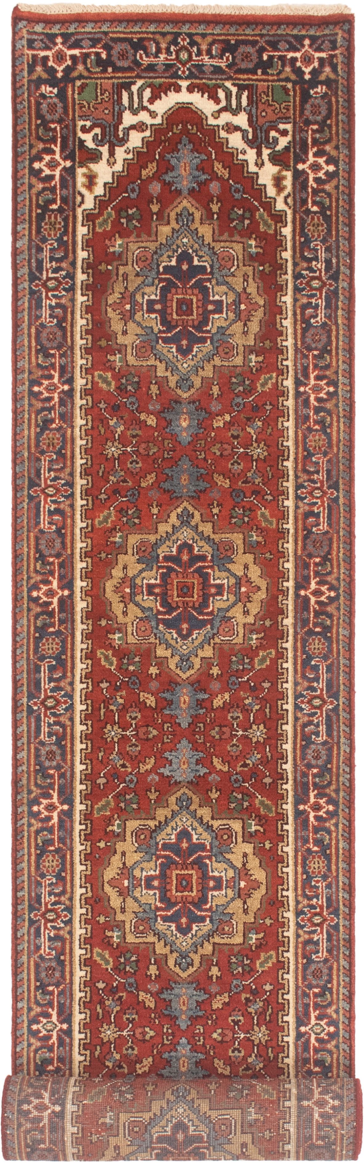 Hand-knotted Serapi Heritage Dark Copper Wool Rug 2'6" x 15'8"  Size: 2'6" x 15'8"  