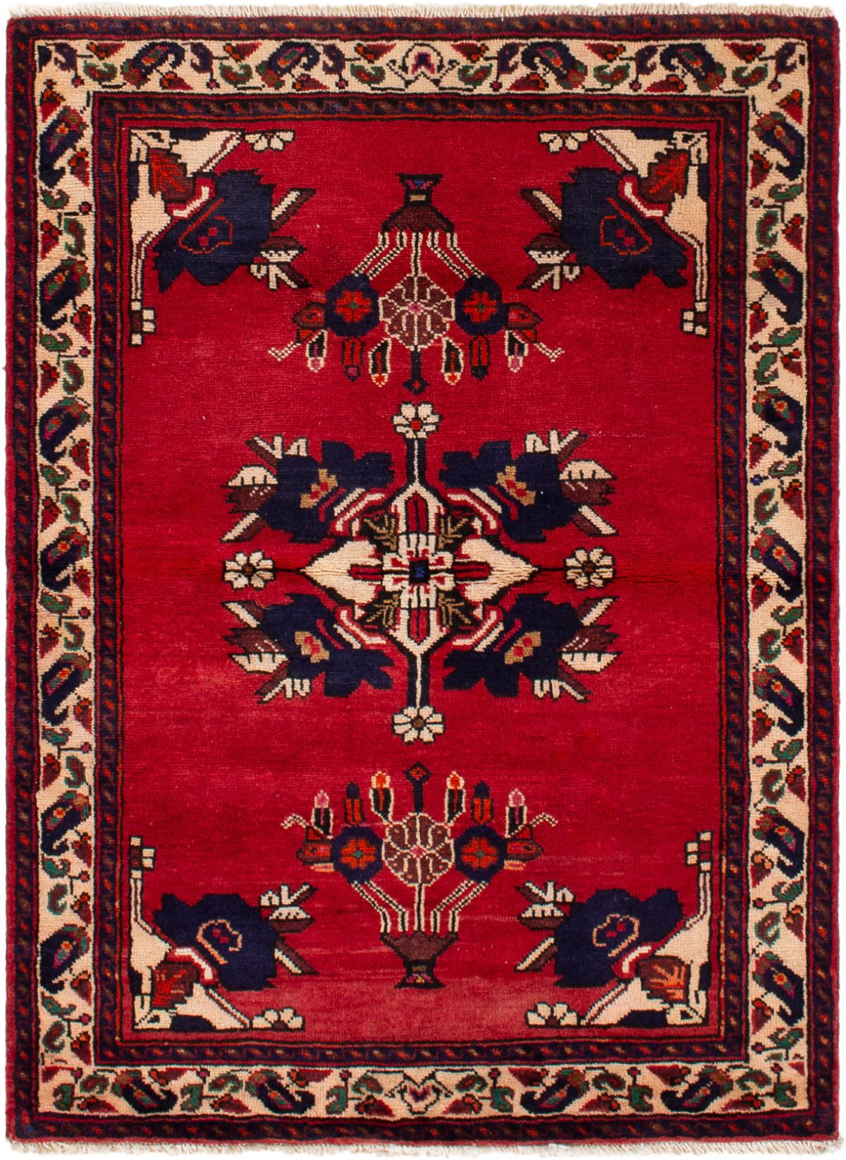 Hand-knotted Zanjan  Wool Rug 3'3" x 4'6" Size: 3'3" x 4'6"  