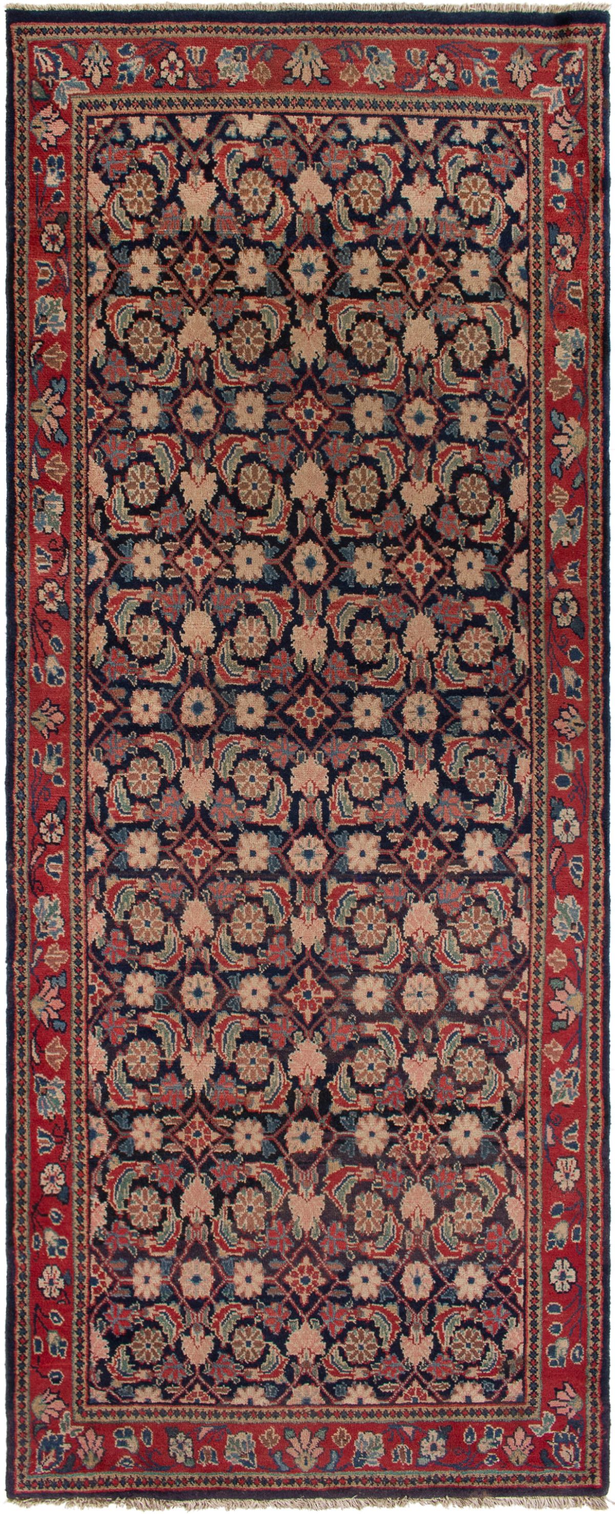 Hand-knotted Mahal  Wool Rug 3'10" x 9'10" Size: 3'10" x 9'10"  