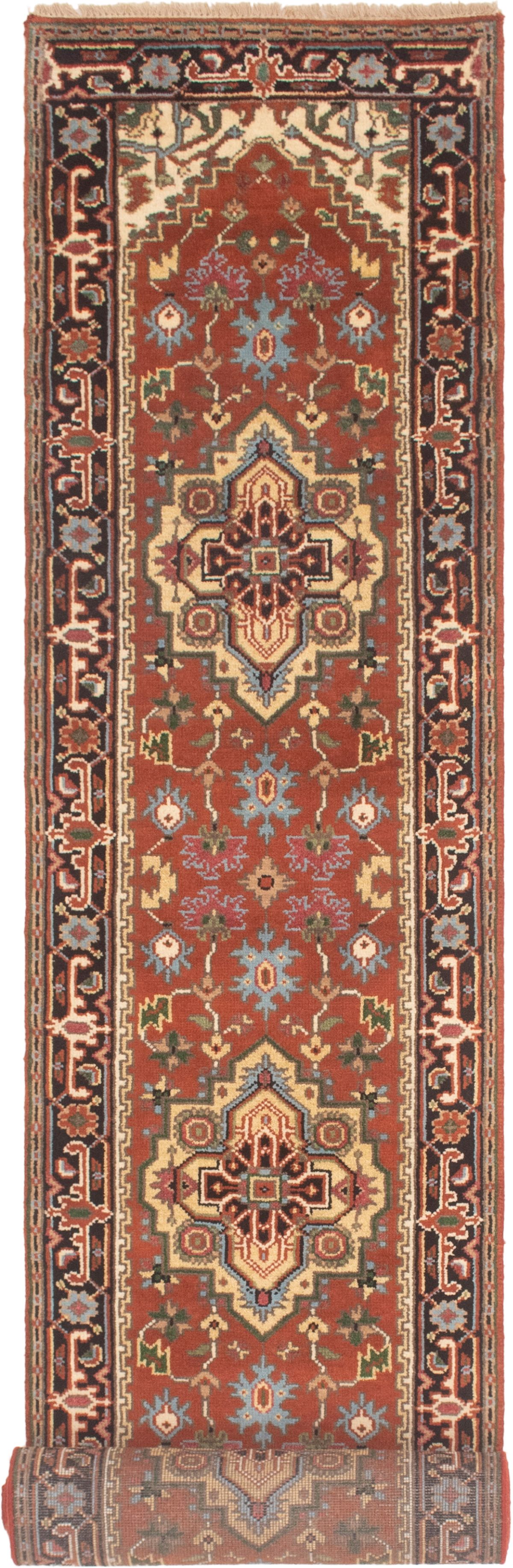 Hand-knotted Serapi Heritage Dark Copper Wool Rug 2'7" x 15'10"  Size: 2'7" x 15'10"  