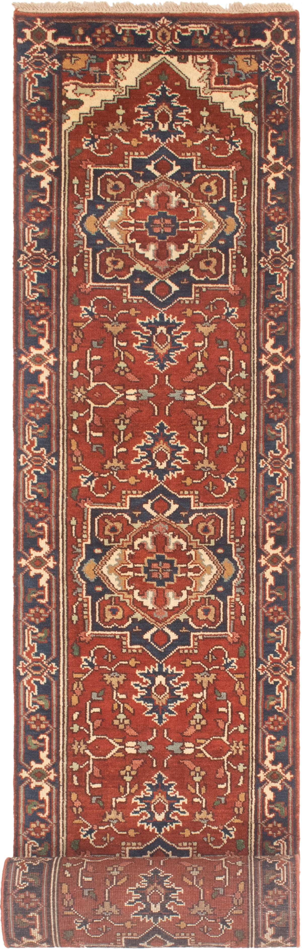 Hand-knotted Serapi Heritage Dark Copper Wool Rug 2'6" x 19'10"  Size: 2'6" x 19'10"  