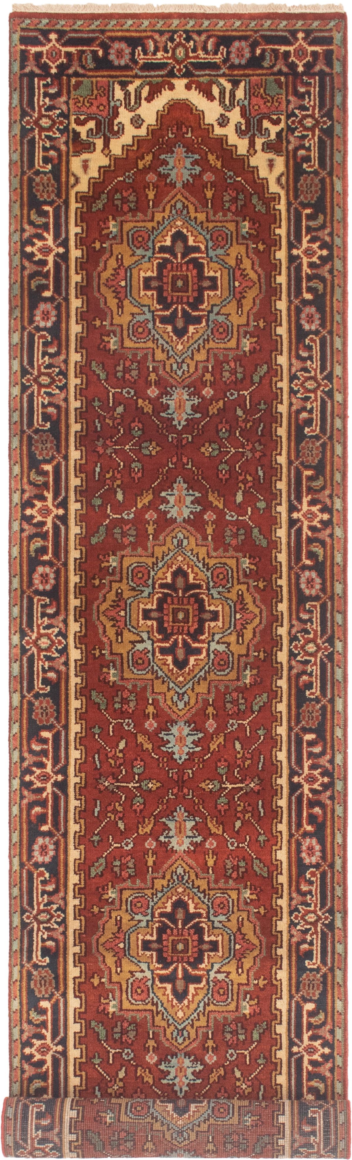Hand-knotted Serapi Heritage Dark Copper Wool Rug 2'6" x 11'10" (18) Size: 2'6" x 11'10"  