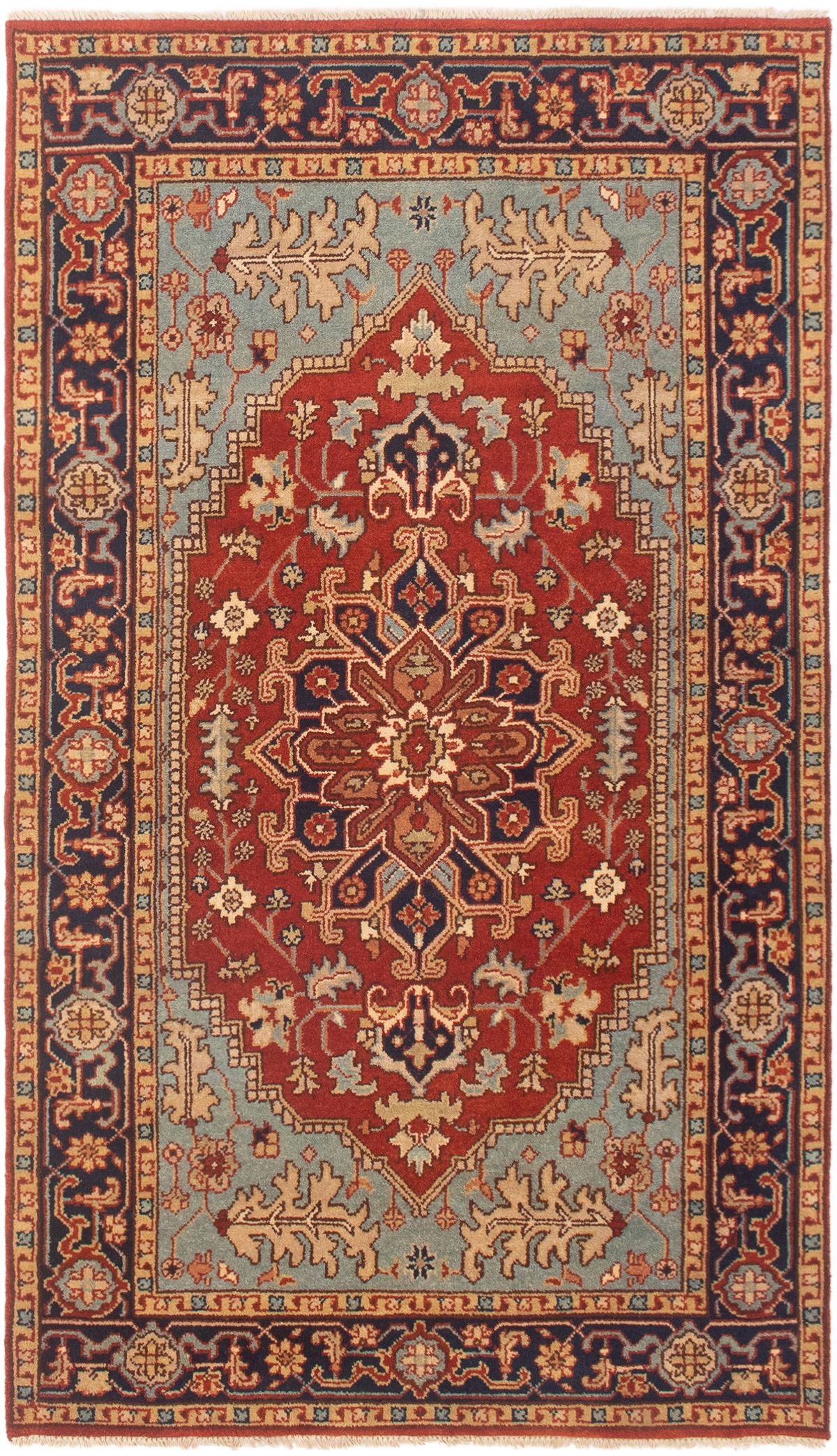 Hand-knotted Serapi Heritage Dark Copper Wool Rug 4'9" x 8'1" Size: 4'9" x 8'1"  
