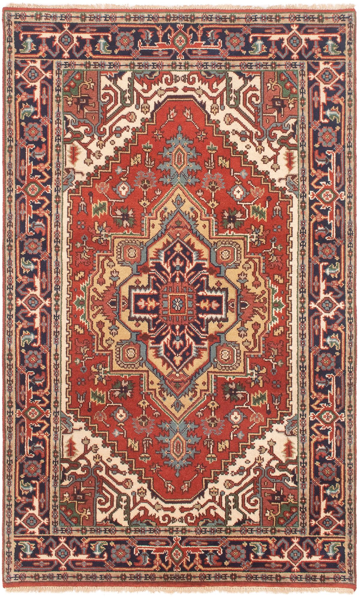 Hand-knotted Serapi Heritage Dark Copper Wool Rug 4'9" x 7'11" Size: 4'9" x 7'11"  