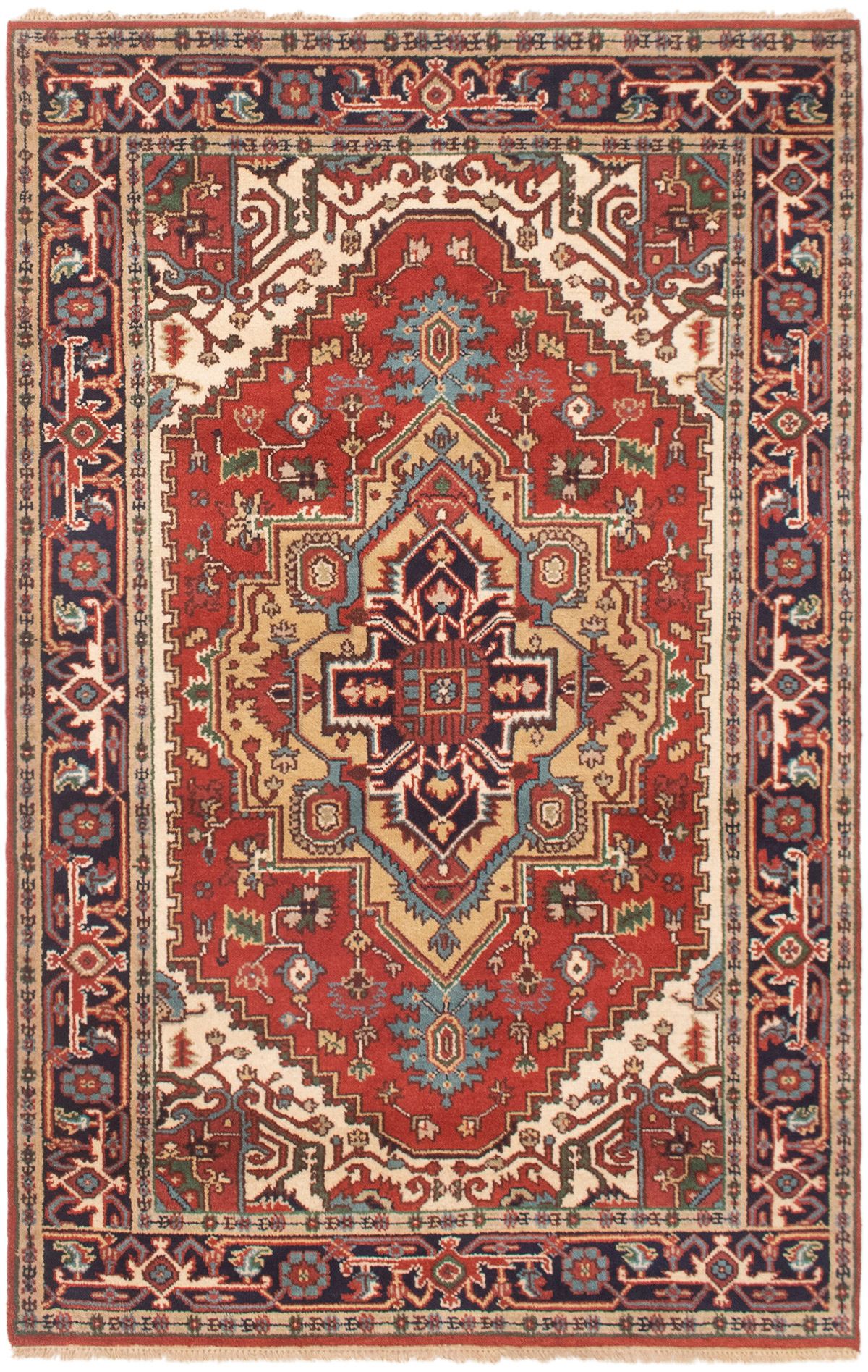 Hand-knotted Serapi Heritage Dark Copper Wool Rug 5'0" x 7'10" (14) Size: 5'0" x 7'10"  