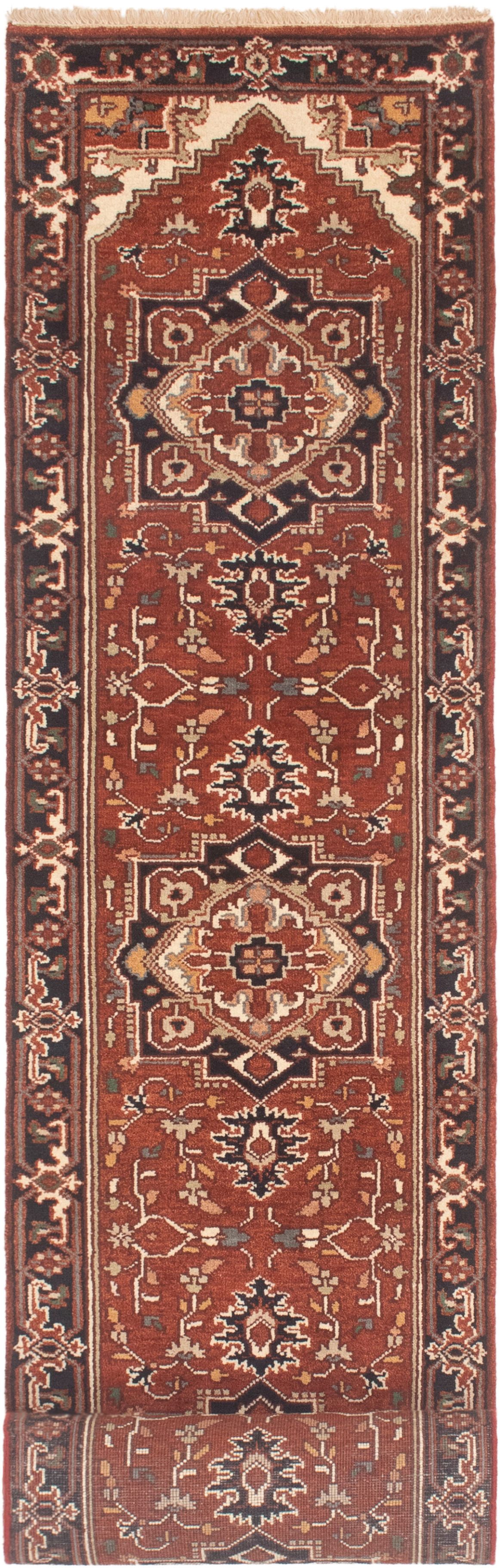 Hand-knotted Serapi Heritage Dark Copper Wool Rug 2'5" x 19'9" Size: 2'5" x 19'9"  