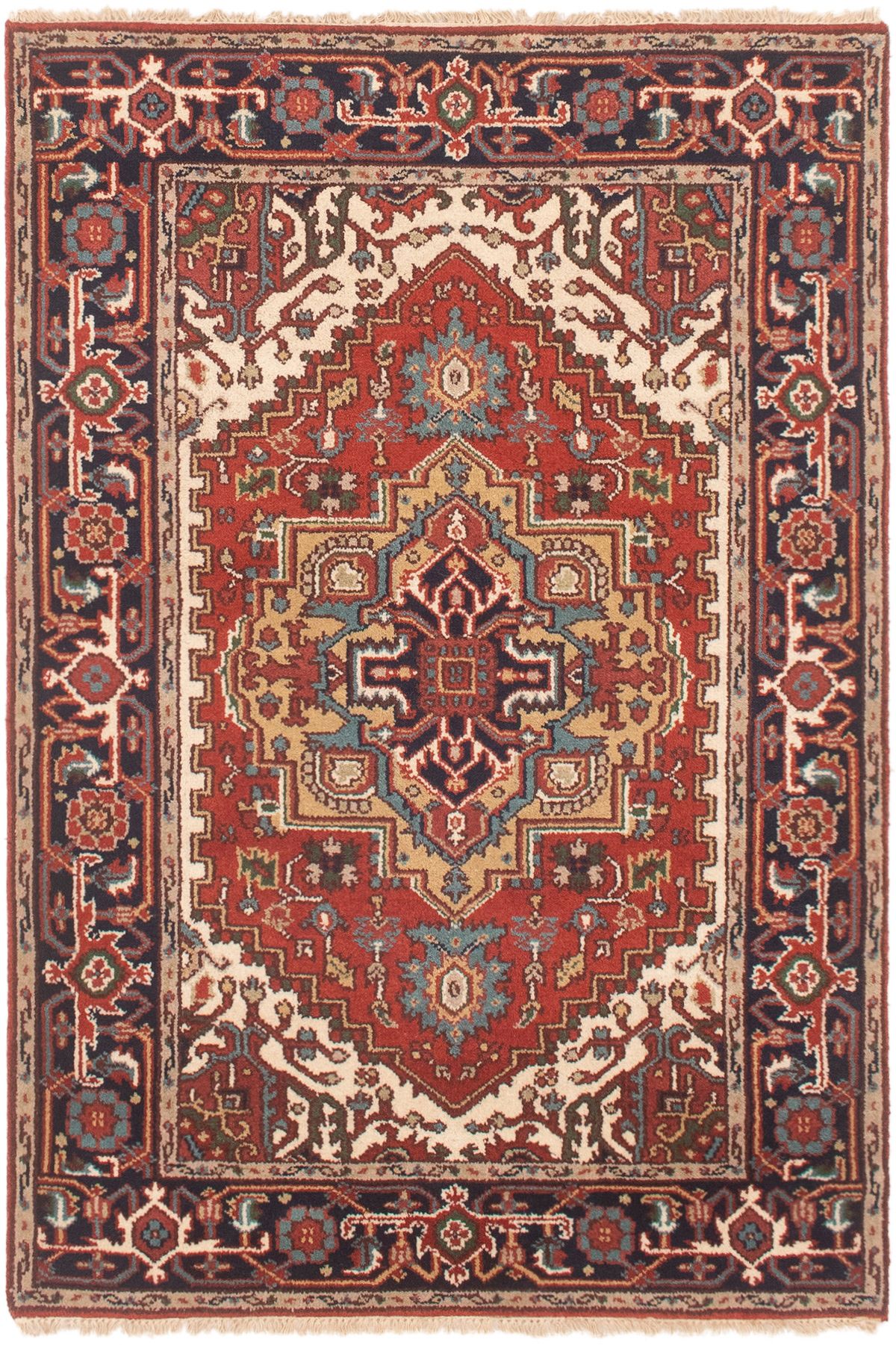 Hand-knotted Serapi Heritage Dark Copper Wool Rug 4'3" x 6'3"  Size: 4'3" x 6'3"  