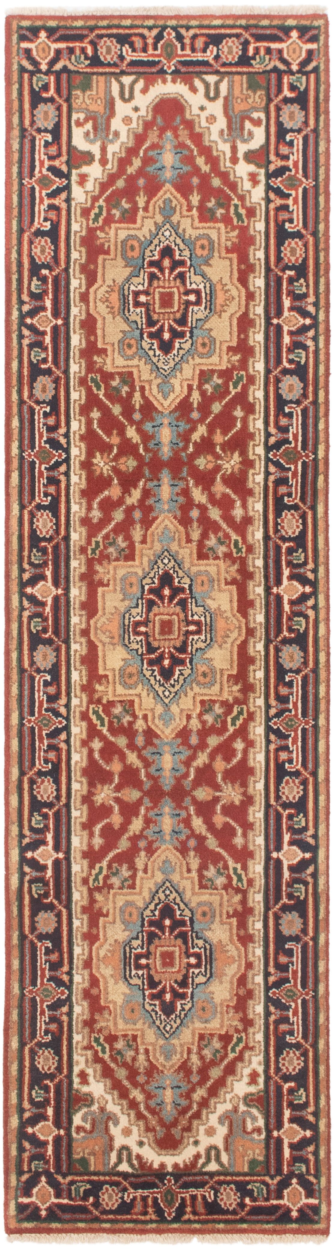 Hand-knotted Serapi Heritage Dark Red Wool Rug 2'5" x 10'0"  Size: 2'5" x 10'0"  