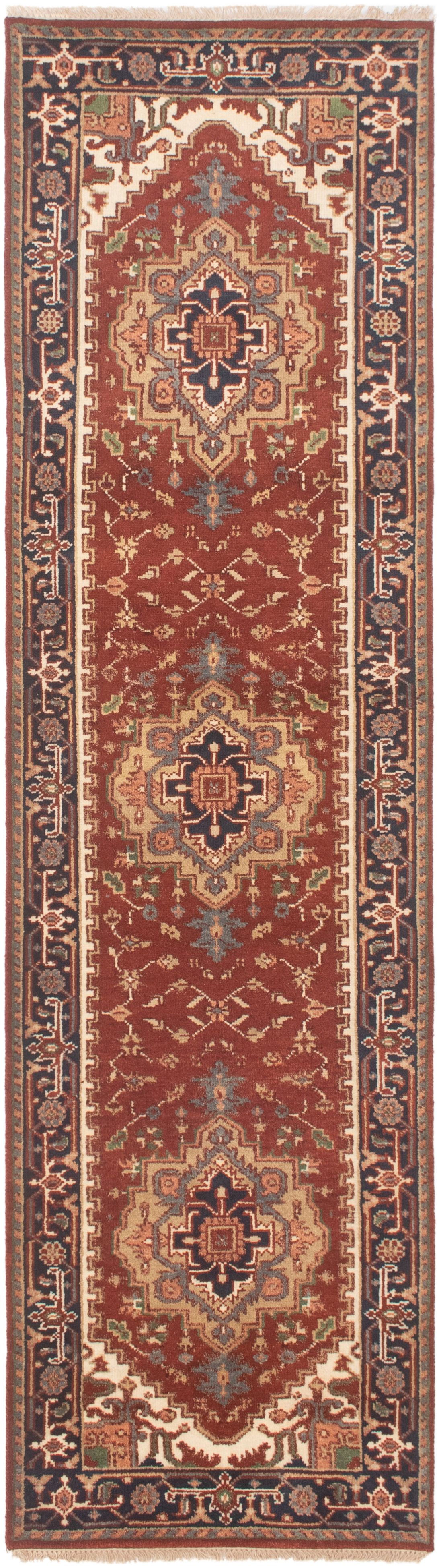 Hand-knotted Serapi Heritage Dark Copper Wool Rug 2'7" x 9'11" (14) Size: 2'7" x 9'11"  