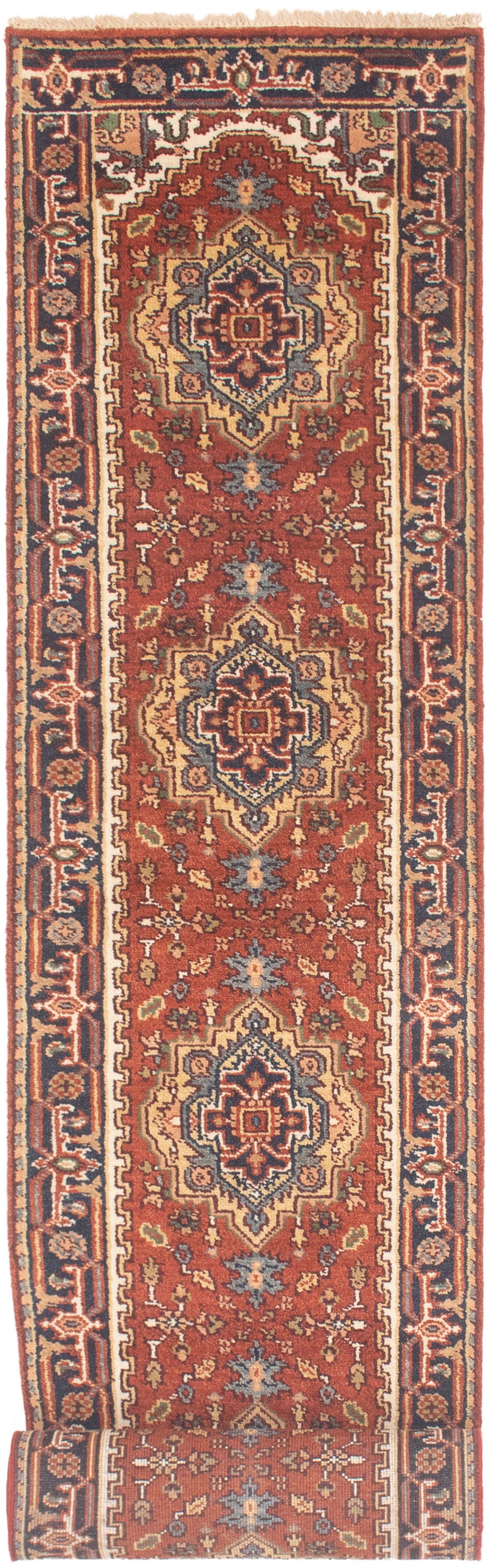 Hand-knotted Serapi Heritage Dark Copper Wool Rug 2'6" x 19'10"  Size: 2'6" x 19'10"  