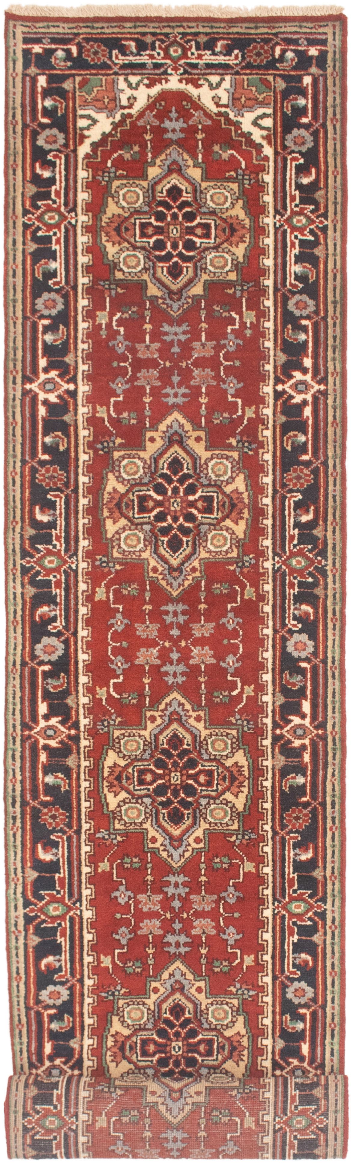 Hand-knotted Serapi Heritage Dark Red Wool Rug 2'5" x 15'10"  Size: 2'5" x 15'10"  