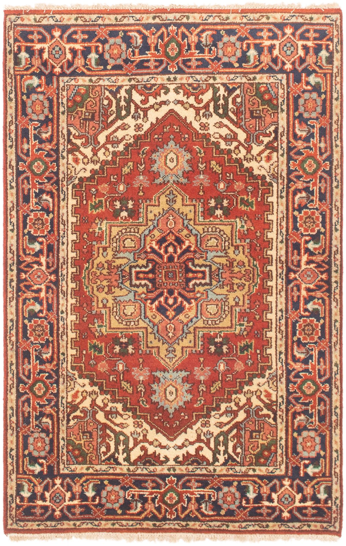 Hand-knotted Serapi Heritage Dark Copper Wool Rug 4'0" x 6'2"  Size: 4'0" x 6'2"  