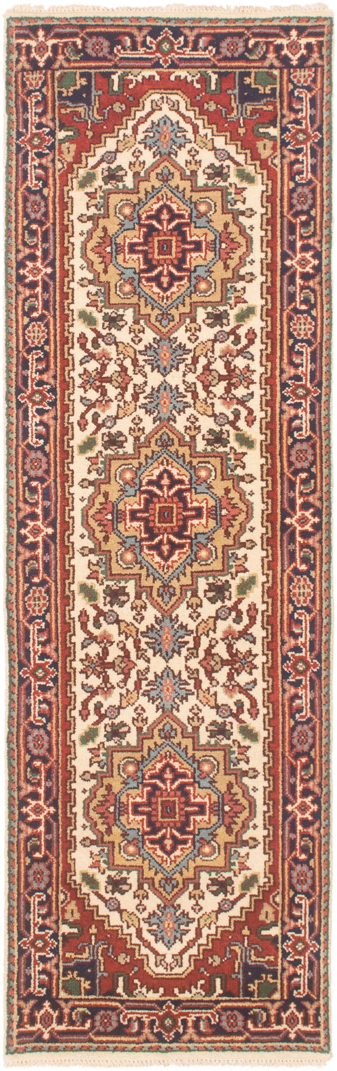 Hand-knotted Serapi Heritage Cream Wool Rug 2'8" x 8'3" Size: 2'8" x 8'3"  