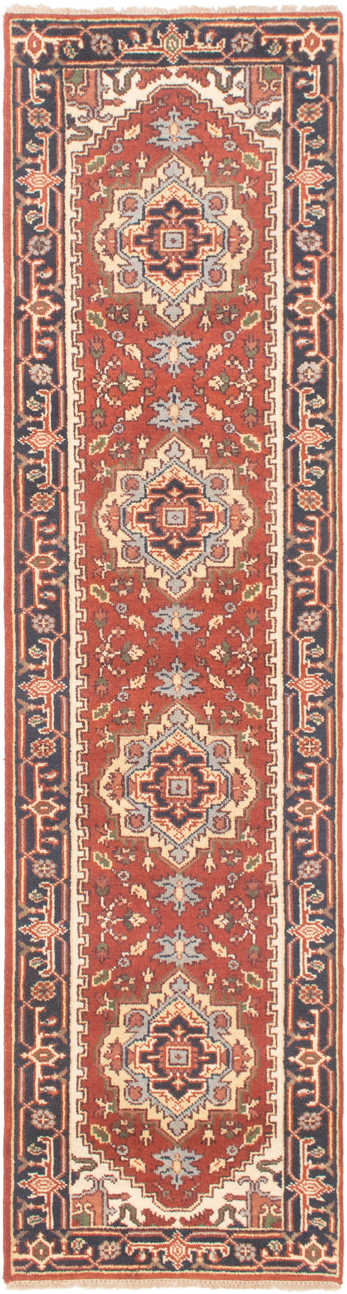 Hand-knotted Serapi Heritage Dark Red Wool Rug 2'6" x 10'0"  Size: 2'6" x 10'0"  