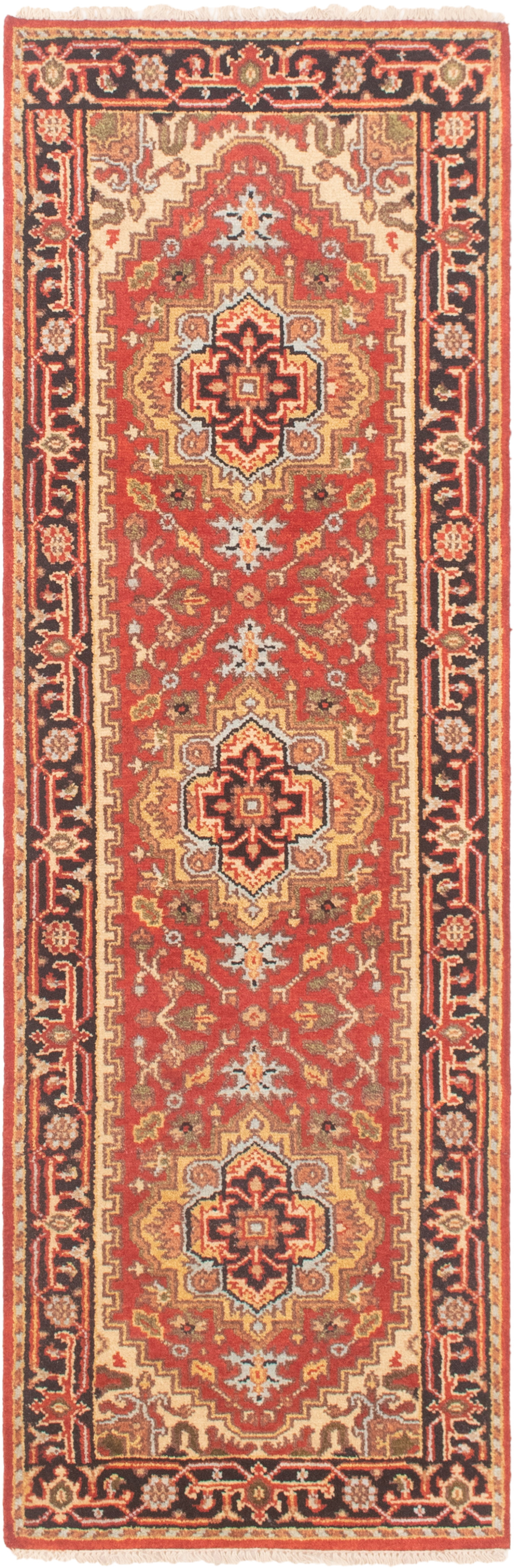 Hand-knotted Serapi Heritage Dark Copper Wool Rug 2'5" x 7'10"  Size: 2'5" x 7'10"  