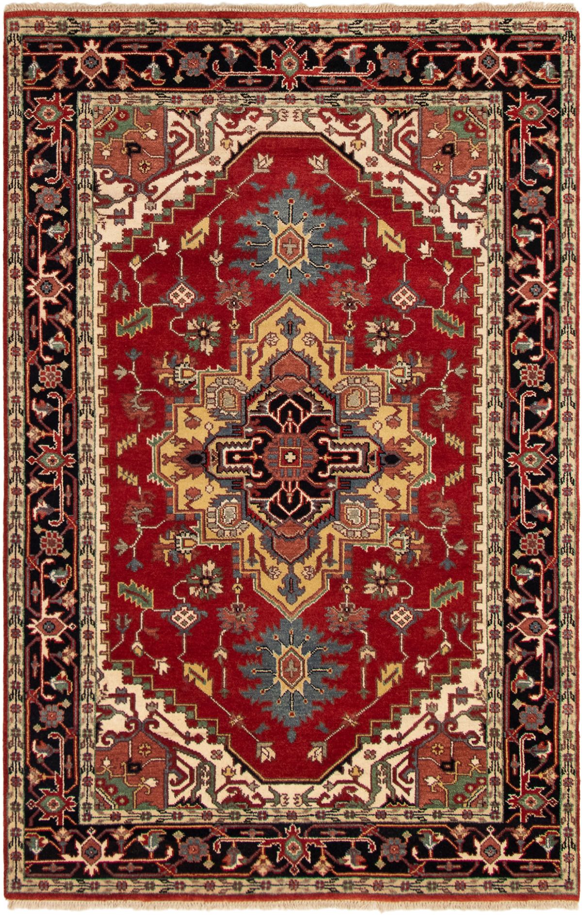 Hand-knotted Serapi Heritage Red Wool Rug 5'11" x 9'3"  Size: 5'11" x 9'3"  