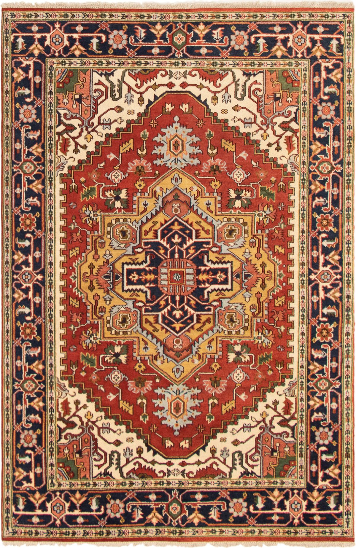 Hand-knotted Serapi Heritage Dark Copper Wool Rug 5'10" x 8'11"  Size: 5'10" x 8'11"  