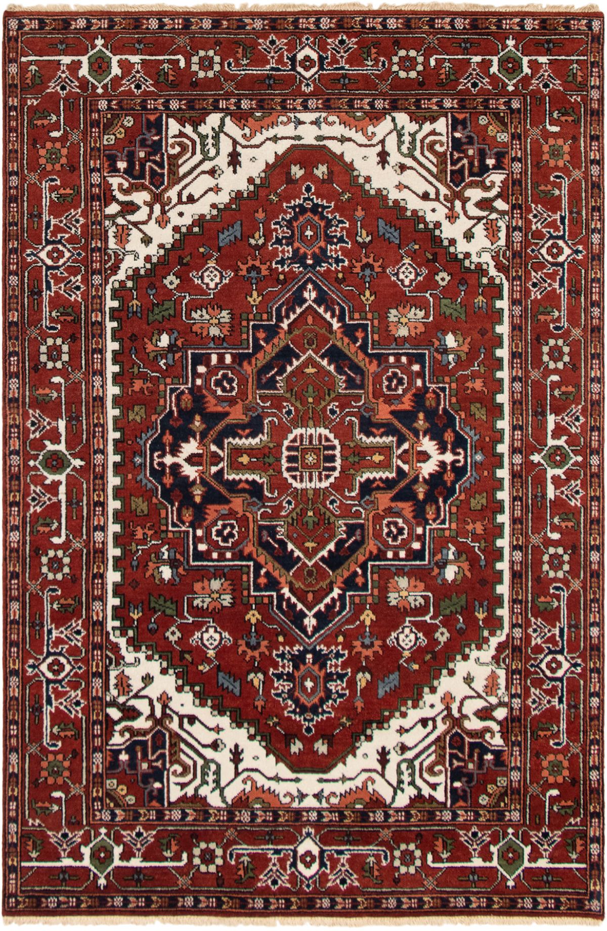 Hand-knotted Serapi Heritage Dark Red Wool Rug 5'10" x 9'0"  Size: 5'10" x 9'0"  