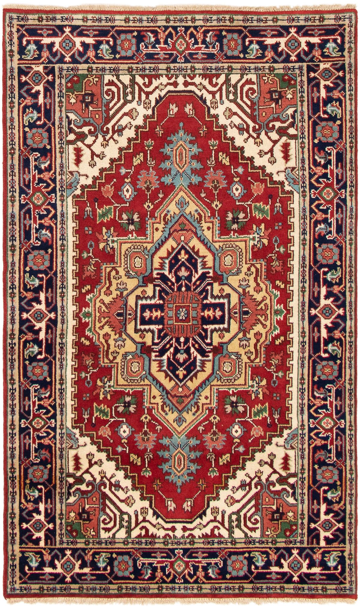 Hand-knotted Serapi Heritage Dark Copper Wool Rug 4'8" x 7'10" Size: 4'8" x 7'10"  