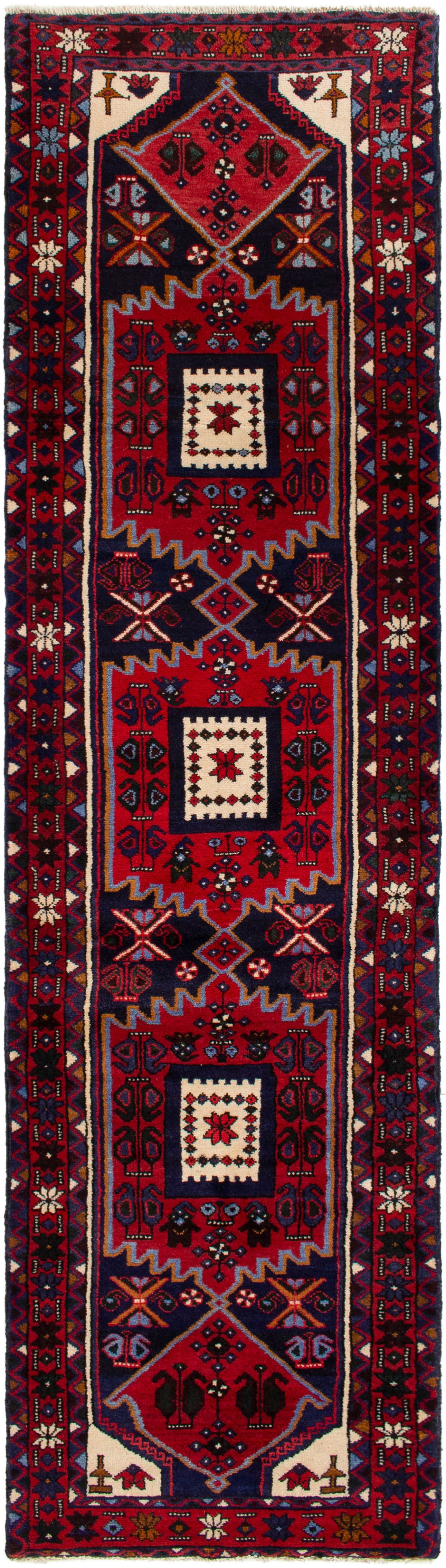 Hand-knotted Hamadan  Wool Rug 2'7" x 9'10" Size: 2'7" x 9'10"  