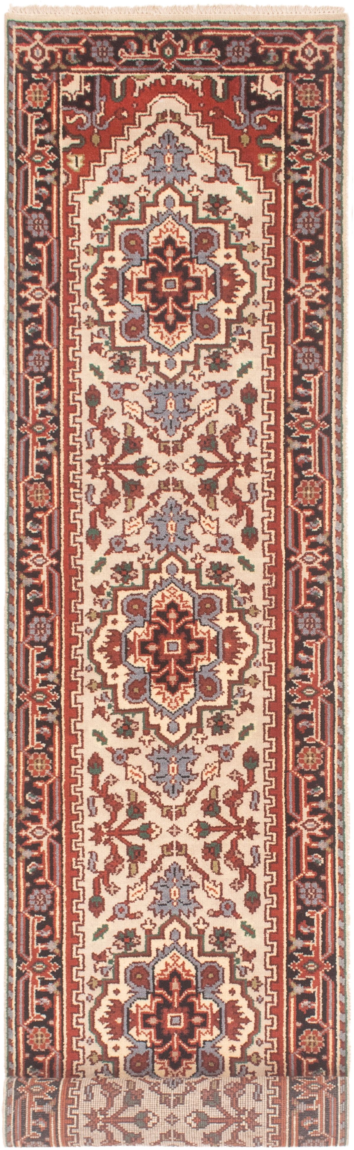 Hand-knotted Serapi Heritage Cream Wool Rug 2'7" x 11'5" Size: 2'7" x 11'5"  