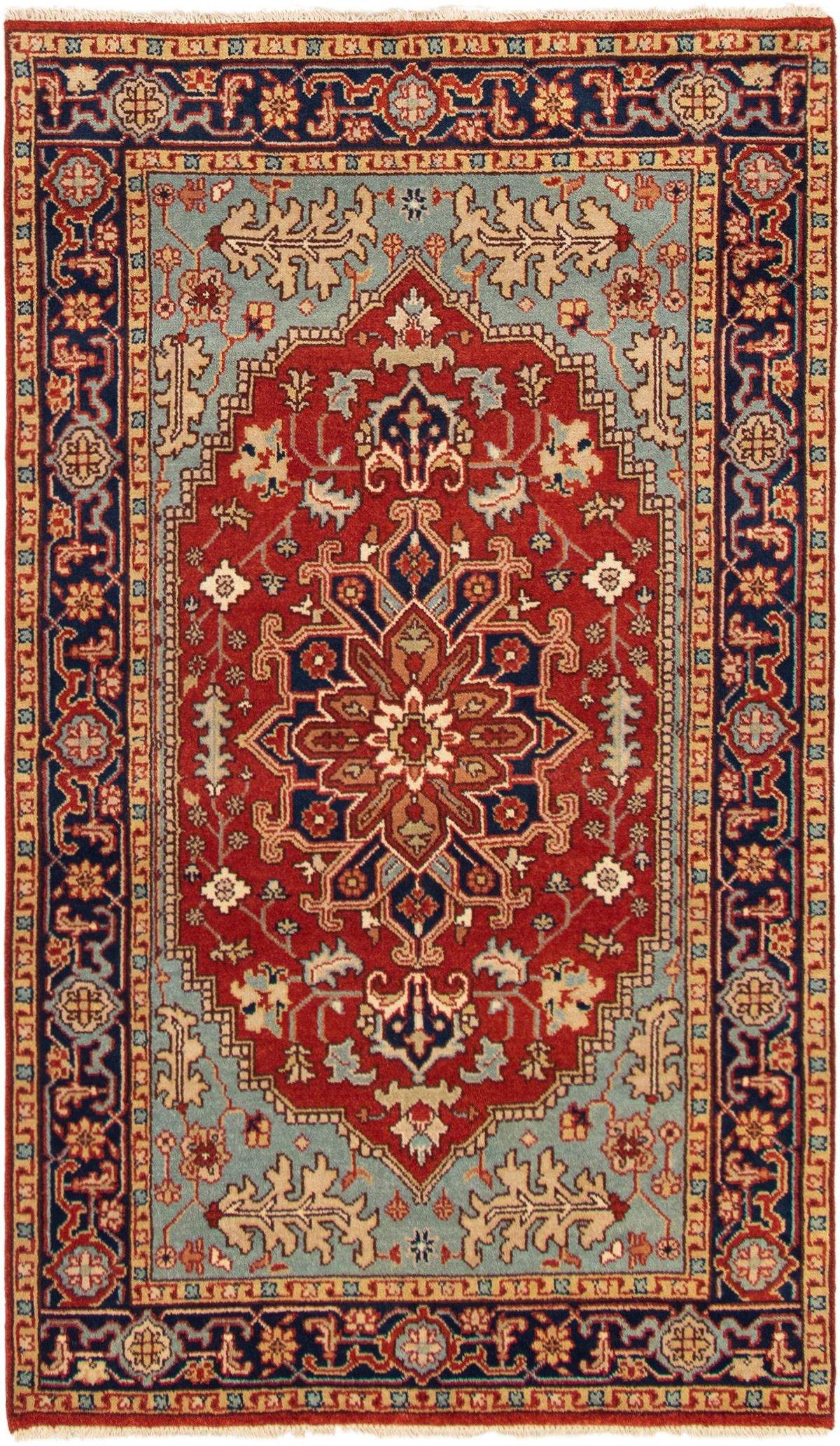 Hand-knotted Serapi Heritage Dark Copper Wool Rug 4'8" x 8'1" Size: 4'8" x 8'1"  