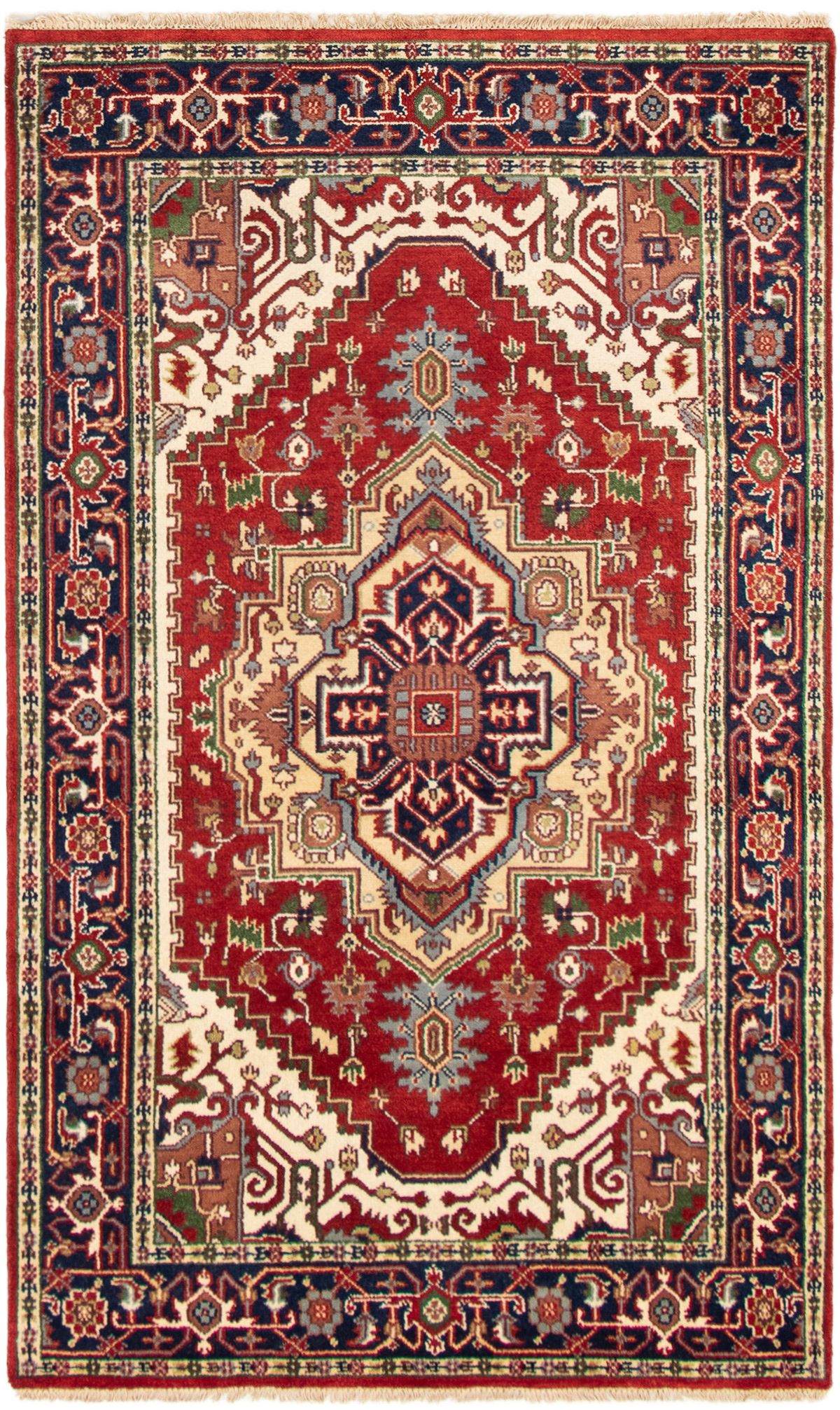 Hand-knotted Serapi Heritage Red Wool Rug 4'9" x 8'0"  Size: 4'9" x 8'0"  