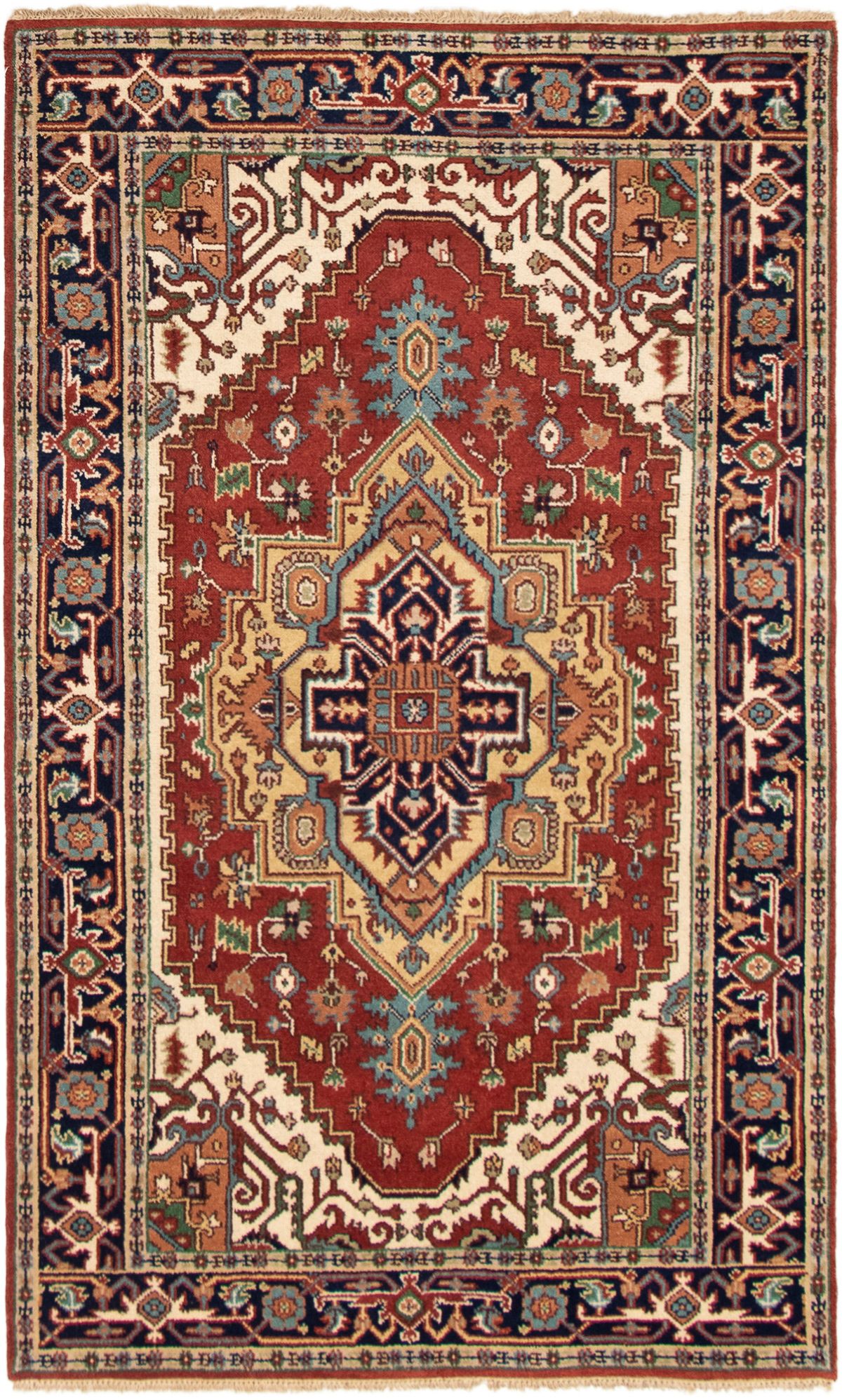 Hand-knotted Serapi Heritage Dark Copper Wool Rug 4'11" x 8'2"  Size: 4'11" x 8'2"  
